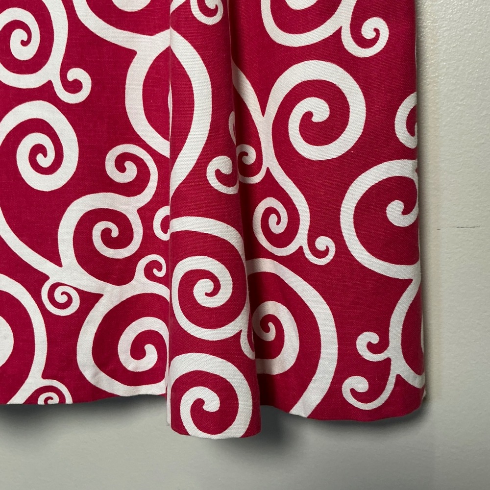 VTG J. McLaughlin Pink White Scroll Swirl Print Cotton Sheath Dress Size 10 - Picture 2 of 6